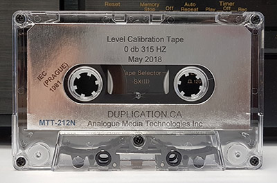 Audio Cassette Level Calibration Test Tape