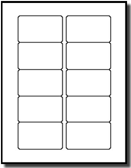 VHS Face Labels, Blank, Sheet of 10