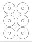 Gloss White Hub Printable Labels for 80mm Mini-CD - 6-up, 25 Sheets, 150 Labels