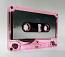 C-53 Pink tint cassette shell with black hubs and silver foil labels TDK SA High Bias tape Type II tape