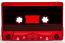 C-40 Red Sonic Tint shell with black liners China Type I Audio cassette