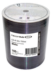 Falcon CD-R 52X White Thermal Hub Printable (Everest and Teac P55) #436 Falcon CD-R 52X White Thermal Hub Printable (Everest and Teac P55) #436