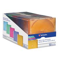 Verbatim 94178 CD/DVD Color Slim Cases, Assorted 50PK
