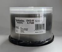 Verbatim 94612 DVD-R 4.7GB 4X White Thermal 50PK