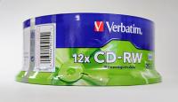 Verbatim CD-RW 700MB 12x Branded Surface 25PK Verbatim CD-RW 700MB 12x Branded Surface 25PK
