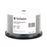 DVD-R 4.7 GB 16x - glossy white - ink jet printable surface - spindle 50pk DVD-R 4.7 GB 16x - glossy white - ink jet printable surface - spindle 50pk