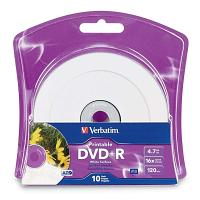 Verbatim 96940 DVD+R 4.7GB 16x White Inkjet Printable 10PK