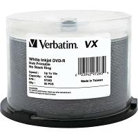 Verbatim 97283 4.7GB DVD-R 16x Inkjet and Hub Printable No Stack Ring 50PK
