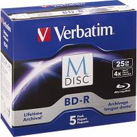 Verbatim 98900 M Disc BD-R 25GB 4X 5PK Verbatim 98900 M Disc BD-R 25GB 4X 5PK