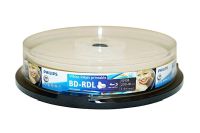 Philips 50GB BD-R Dual Layer White Inkjet Printable, 10 Discs Philips 50GB BD-R Dual Layer White Inkjet Printable, 10 Discs