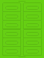 Fluorescent Green Audio Cassette Labels for Laser and Inkjet Printers - 12 Up, Square Bottom Corners