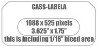 Printed Audio Cassette Labels, Color Full Bleed, High Gloss, One Side Printed Audio Cassette Labels, Color Full Bleed, High Gloss, One Side