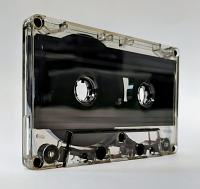 C-90 Smoke with black bridge Hi-Def Shell Chrome Type II Audio cassette