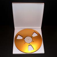 1/4" x 10.5" Empty NAB Aluminum Reel w/ Hinged Box (various colours) 1/4" x 10.5" Empty NAB Aluminum Reel w/ Hinged Box (various colours)