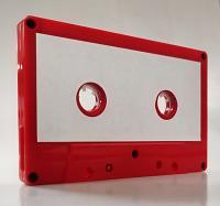 C-52 Red Windowless shell with White Label China Type I Audio cassette C-52 Red Windowless shell with White Label China Type I Audio cassette
