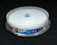 Philips Blu-ray 25GB 6X White Inkjet Printable 10-Pack Philips Blu-ray 25GB 6X White Inkjet Printable 10-Pack