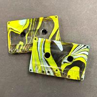 Teal, Yellow, and Black Hand Dipped Cassette Tapes Custom-Loaded With Music-Grade Normal Bias Tape Teal, Yellow, and Black Hand Dipped Cassette Tapes Custom-Loaded With Music-Grade Normal Bias Tape