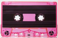 C-16 ﻿Pink Fluorescent shell with black liners Fox/RTM Type I Audio cassette