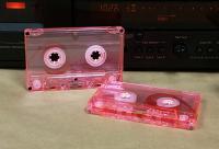 C-60 Pink Tabs transparent chrome high bias cassettes  C-60 Pink Tabs transparent chrome high bias cassettes