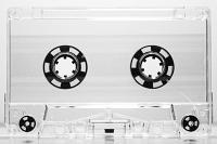 C-44 Transparent Black Hubs RTM type I Audio cassette C-44 Transparent Black Hubs RTM type I Audio cassette