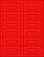 Fluorescent Hazard Orange Audio Cassette Labels for Laser and Inkjet Printers - 12 Up, Square Bottom Corners