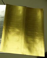Gold Foil Audio Cassette Labels for Laser Printers - 12 Up, Square Bottom Corners Gold Foil Audio Cassette Labels for Laser Printers - 12 Up, Square Bottom Corners
