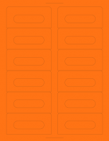 Fluorescent Orange Audio Cassette Labels for Laser and Inkjet Printers - 12 Up, Square Bottom Corners