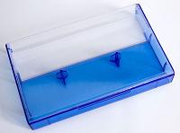 Clear/Blue Tint Norelco Case for Audio Cassettes, Round Corners