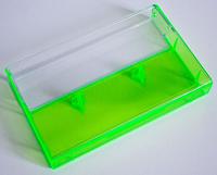 Clear/Fluorescent Green Norelco Case for Audio Cassettes, Round Corners Clear/Fluorescent Green Norelco Case for Audio Cassettes, Round Corners