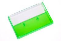 Clear/Fluorescent Green Norelco Case for Audio Cassettes, Square Corners