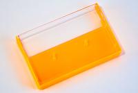 Clear/Fluorescent Orange Norelco Case for Audio Cassettes, Round Corners Clear/Fluorescent Orange Norelco Case for Audio Cassettes, Round Corners