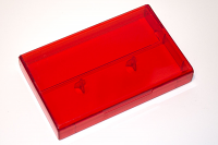 Full Red Tint Cassette Box, Round Corners