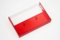 Clear/Red Tint Cassette Cases With Square Corners Clear/Red Tint Cassette Cases With Square Corners