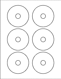 Hub Printable Labels for 80mm Mini-CD - 6-up