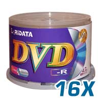 Ridata 16X DVD-R Branded Surface 50pk