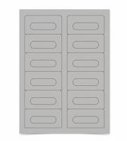 True Gray Cassette Labels - 12 Up, Square Bottom Corners