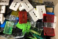 Mixed Color C-0 to C-10 Audio Cassettes, Tabs Out