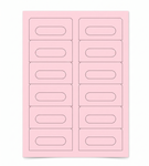 Pastel Pink Cassette Labels - 12 Up, Square Bottom Corners