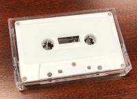 C-41 White Audio Cassettes, Tabs In, With Vintage-Style Case C-41 White Audio Cassettes, Tabs In, With Vintage-Style Case