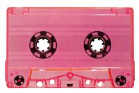 C-53 Flo Pink Transparent Audio Cassettes with Hi-fi Tape 