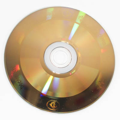 Gold CD with pit art