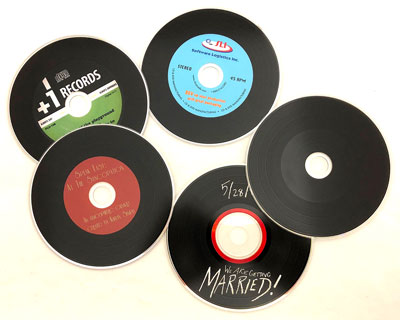 Vinyl CDs with silkscreen print