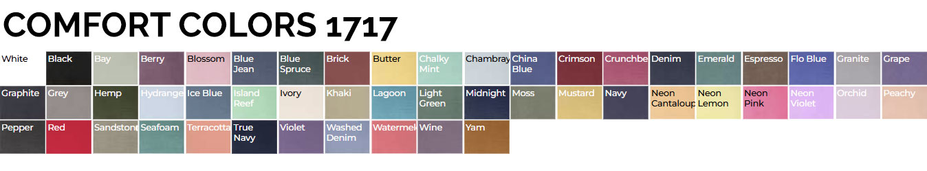 Comfort Colors colors